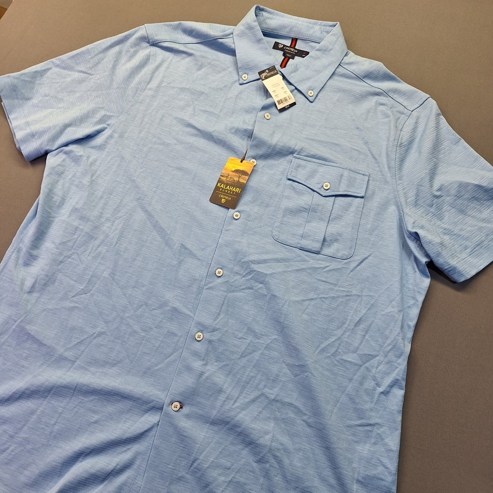 Cremieux Collection Kalahari Sunset Shirt Mens XL Canal Blue Cotton 585KK205
